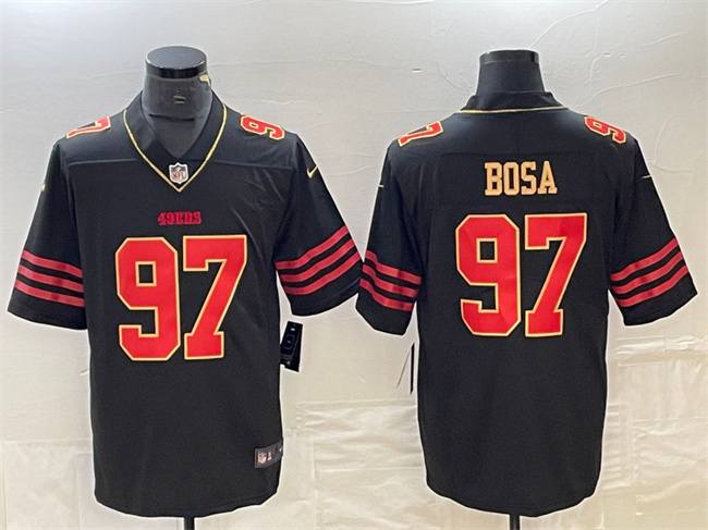 Men's San Francisco 49ers #97 Nick Bosa Black Gold Stitched Jersey